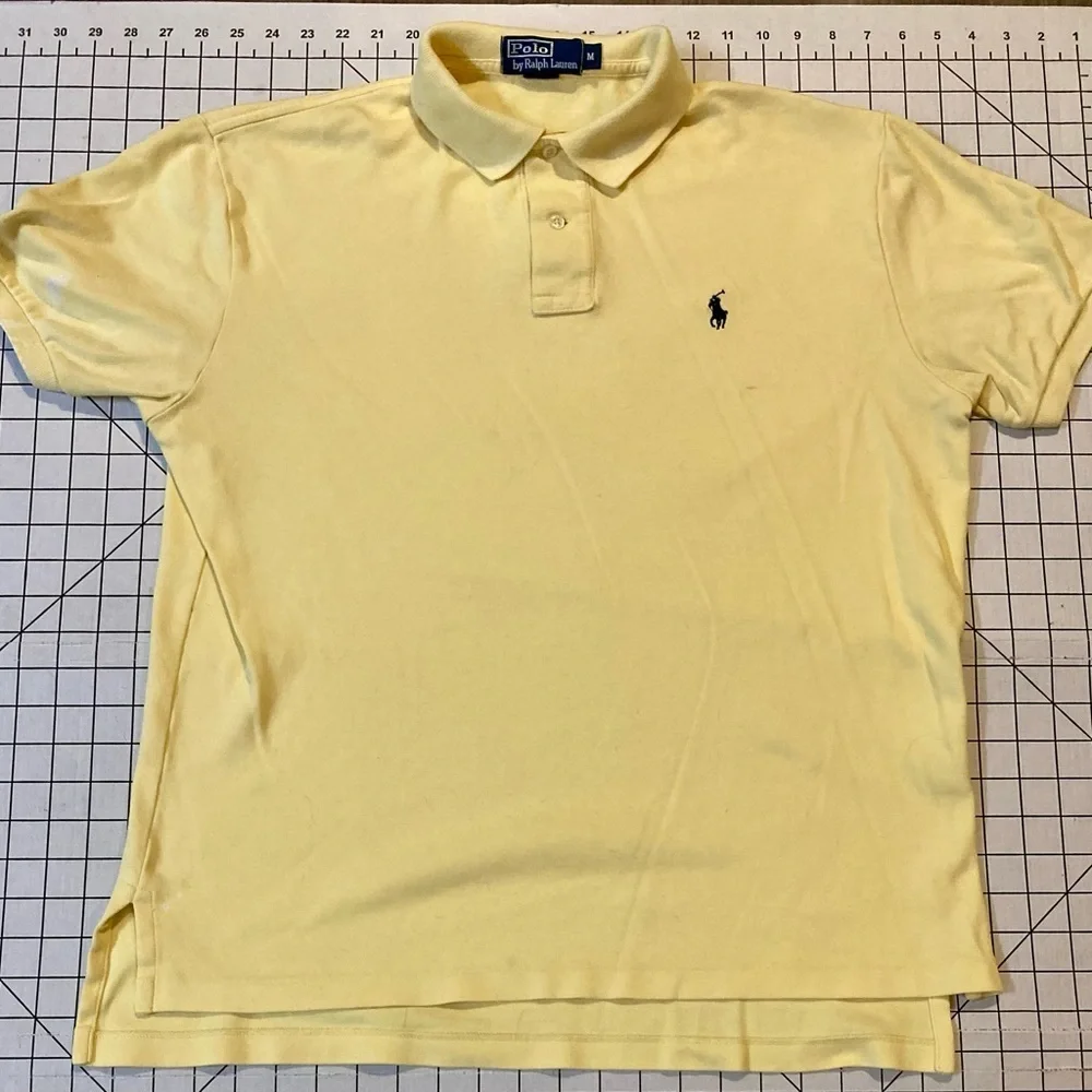 Polo Ralph Lauren Men’s‎ Medium Yellow Polo Shirt with Blue Pony